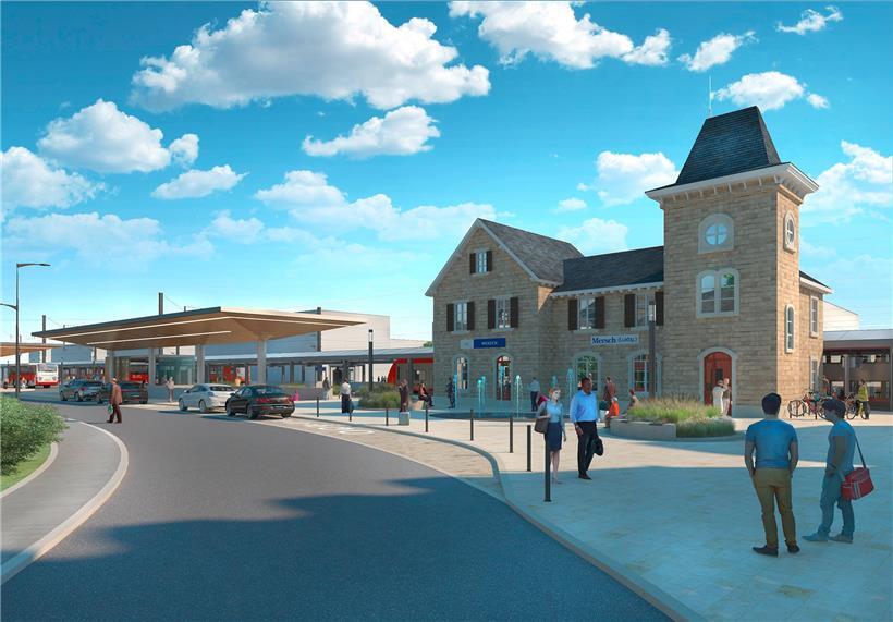 So sehen die Planer den künftigen Merscher Bahnhof
