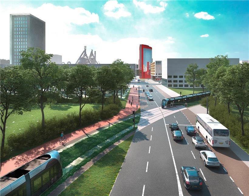 So soll die schnelle Tramstrecke auf Belval aussehen
