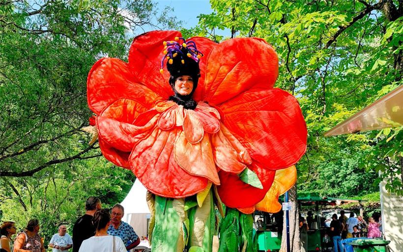 Sogar bei den Straßenkünstlern drehte sich alles um die Rose
