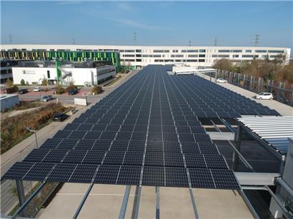 Solaranlage auf dem Parkhaus des House of Bio-Health in Esch
