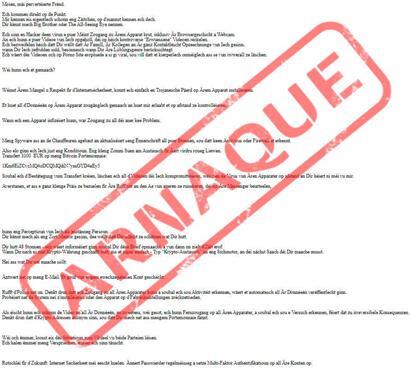 Solche Erpresser-Mails sollten am besten als Spam markiert und gelöscht werden, rät die Polizei
