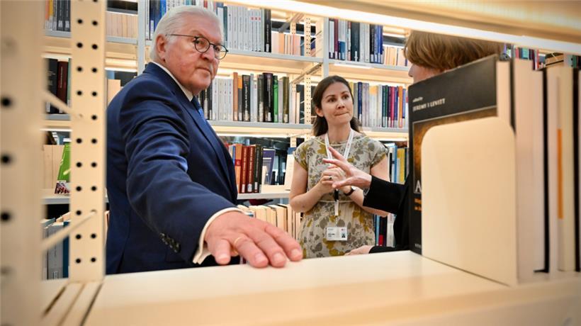 Staatsgast Frank-Walter Steinmeier am Dienstag in der Uni-Bibliothek in Esch-Belval
