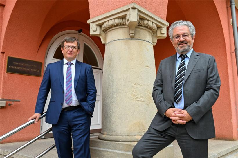 Stabwechsel an der Spitze des Escher Konservatoriums: Marc Treinen (l.) und sein Nachfolger Jean Halsdorf
