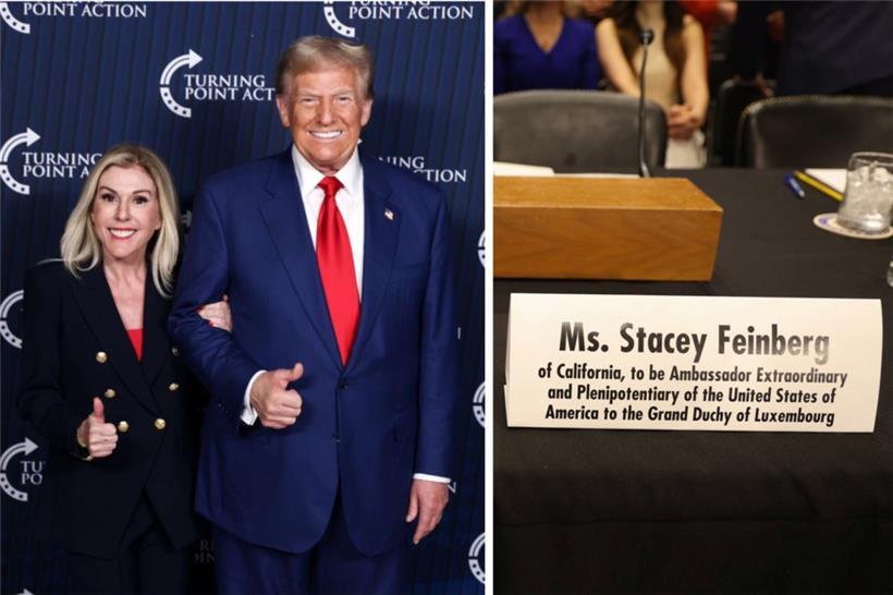 Stacey Feinberg posiert mit Trump und sprach zuletzt von den angeblich „ruchlosen“ Absichten Chinas in Luxemburg

