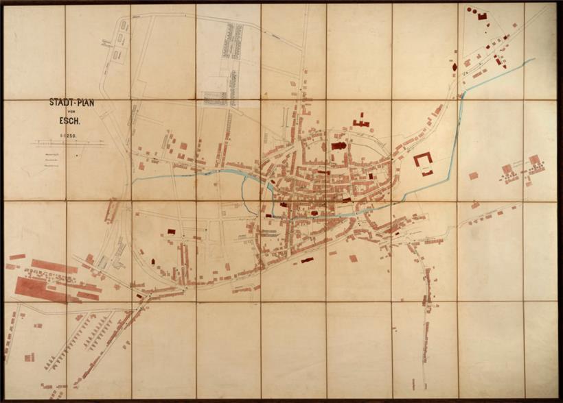Stadtplan von Esch aus dem Jahr 1905 
