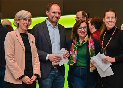 Starker Auftritt: Das grüne Spitzenteam Sam Tanson, François Benoy, Tilly Metz und Stéphanie Empain
