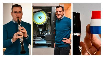 Stephan Kronthaler in seiner Werkstatt. Der Musiker repariert Klarinetten und stellt auch eigene Teile her.
