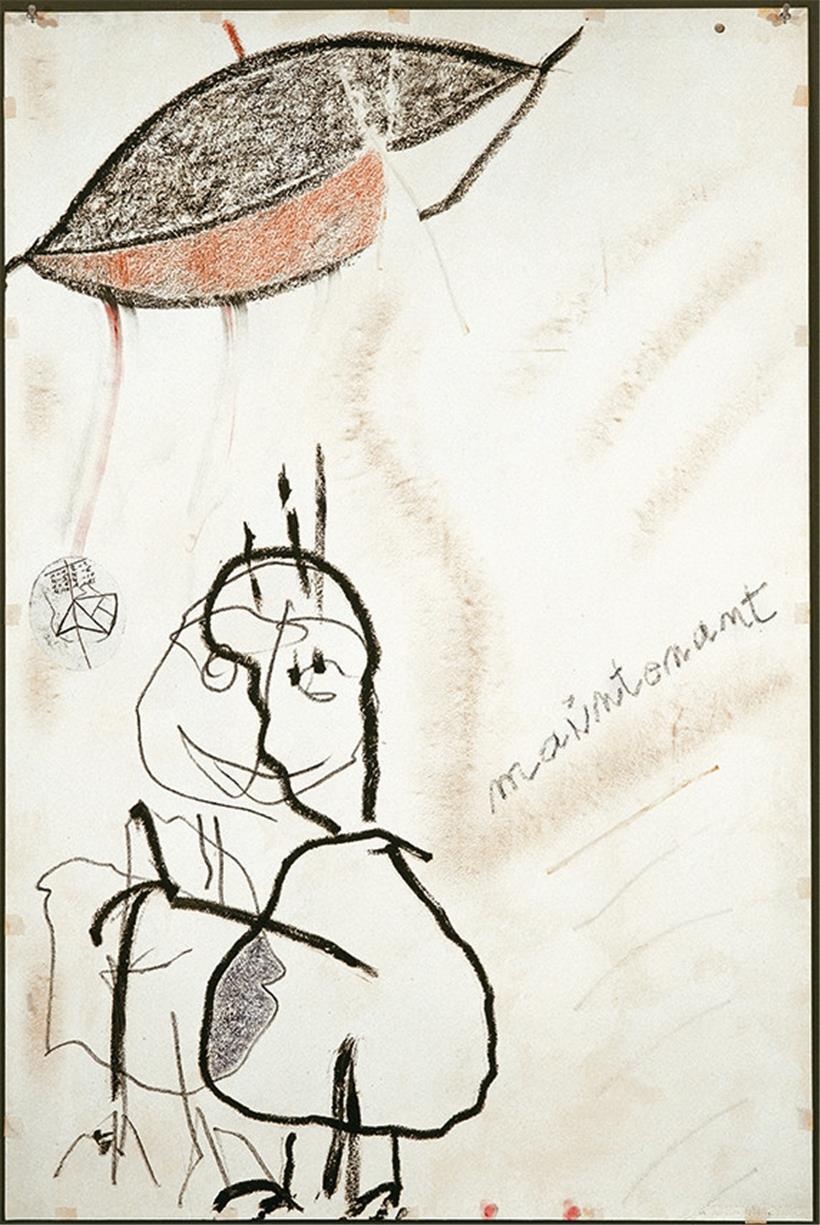 Steve Kaspar, dessin (mixed media) du cycle „Generation“. A la galerie (virtuelle) Nosbaum Reding, le spectateur est plongé dans la transe de l’artiste en vingt dessins.
