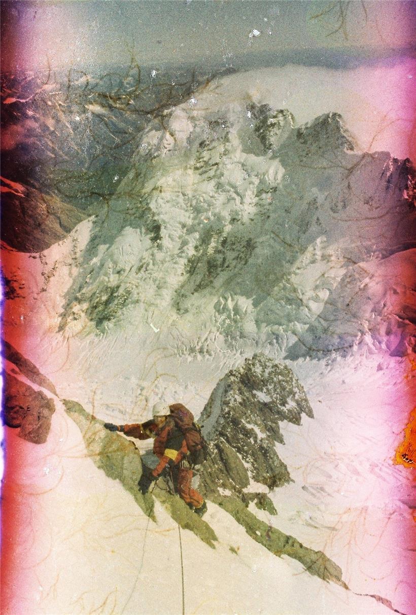 Steve beim Klettern an den unteren Graten des Mount Cook