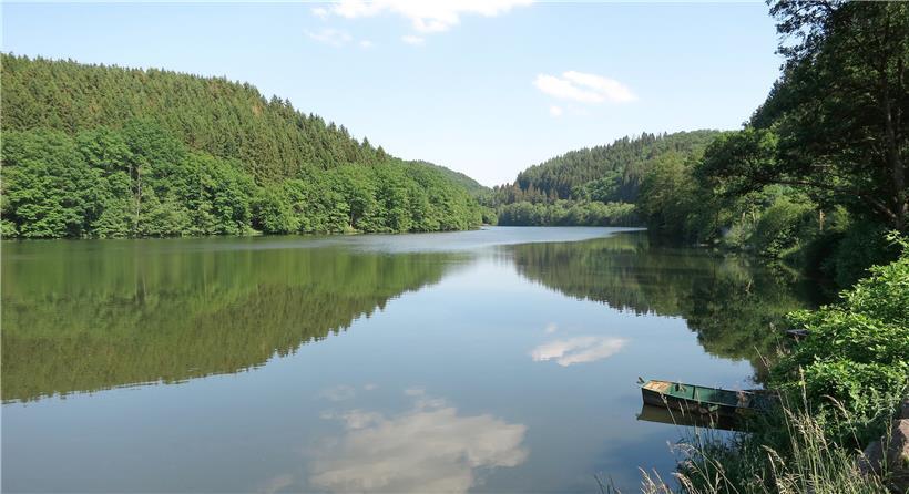 Still und starr ruht der See: Den Stränden des Stausees im Naturpark Obersauer (Archivfoto) ist derzeit fernzubleiben
