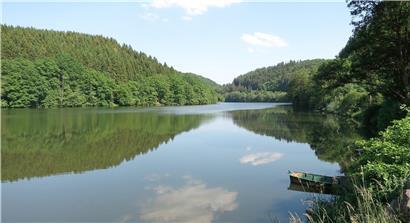 Still und starr ruht der See: Den Stränden des Stausees im Naturpark Obersauer (Archivfoto) ist derzeit fernzubleiben
