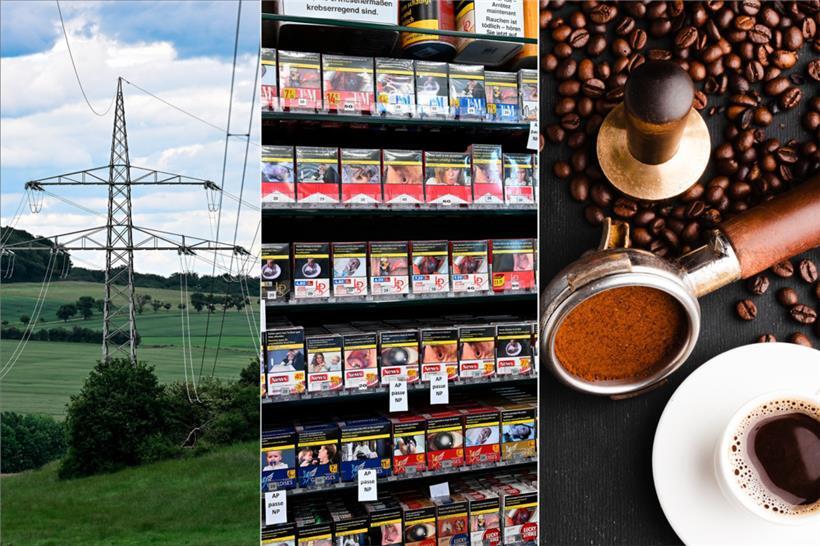 Strom, Tabak und Kaffee sind heute deutlich teurer als vor einem Jahr
