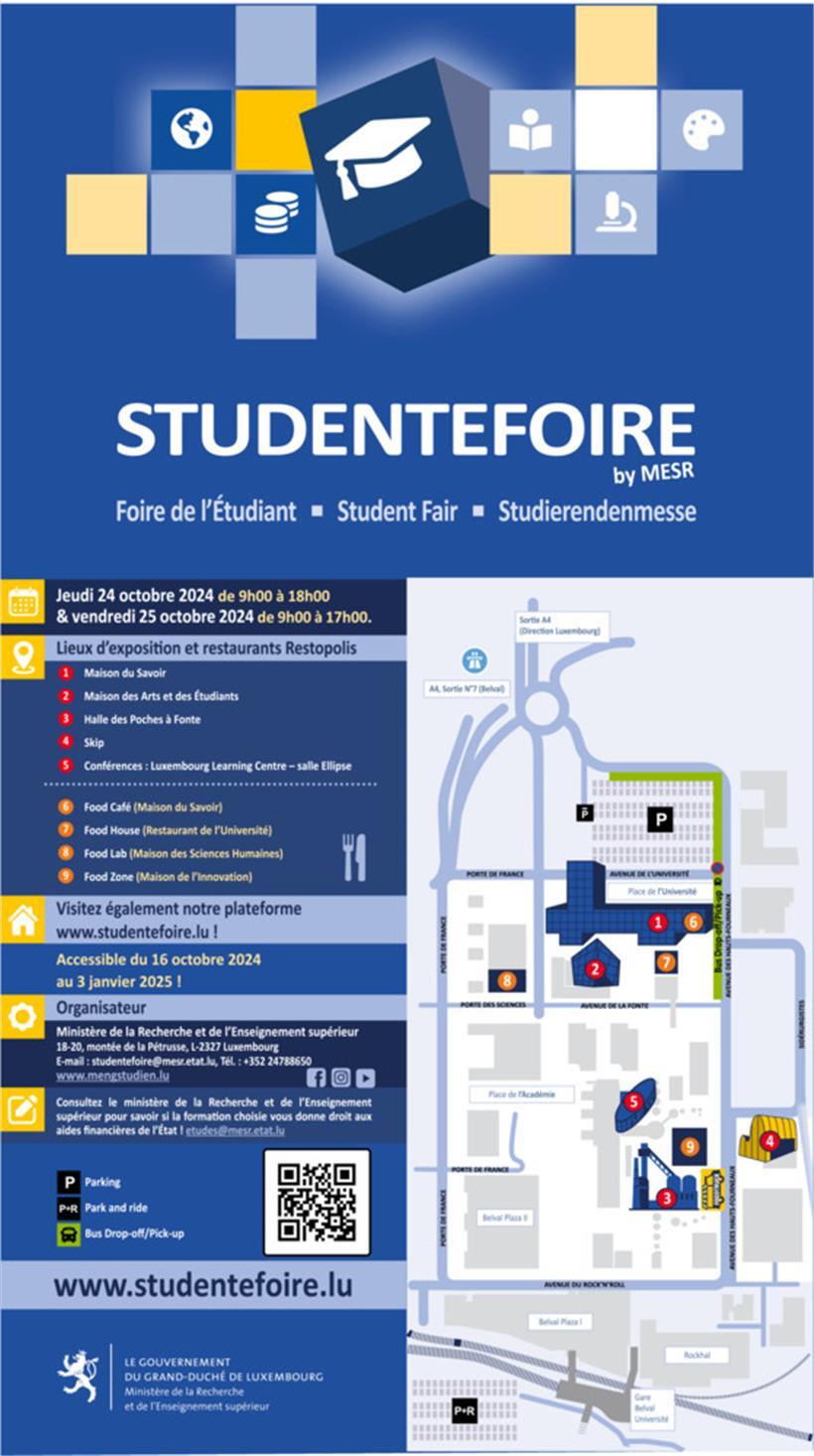 Studentenfoire 2024: Was befindet sich wo in Belval?