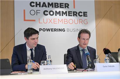 Suchen nicht die verlorene Zeit: Carlo Thelen (r.), Generaldirektor der „Chambre de commerce“, und Ökonom Anthony Villeneuve
