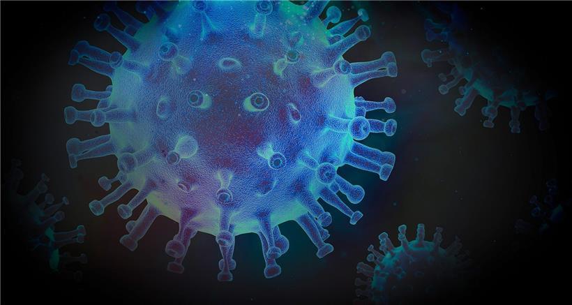 Symbolfoto: Computerdarstellung eines Corona-Virus
