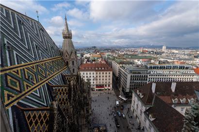 Symbolfoto: Wien, Blick vom Nordturm des Stephansdoms
