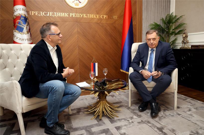 Tageblatt-Korrespondent Thomas Roser im Gespräch mit dem bosnischen Serbenführer Milorad Dodik 
