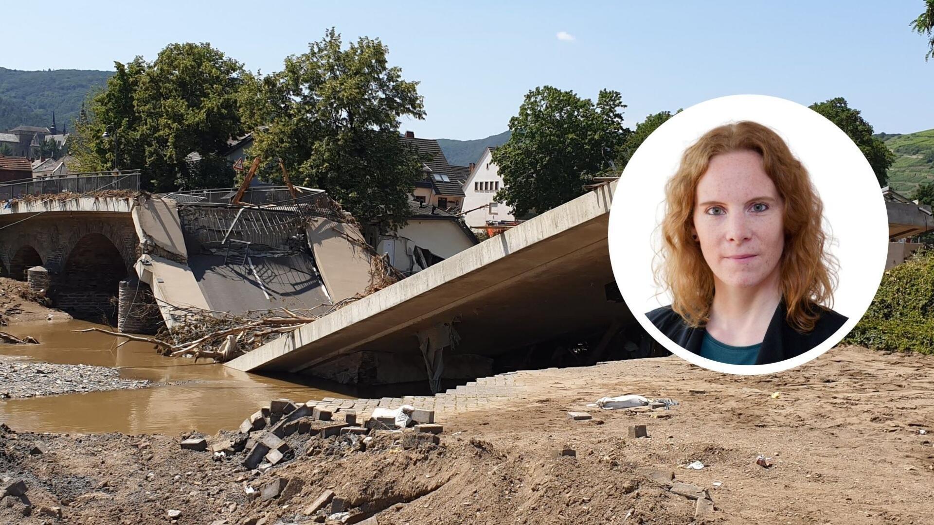 Tageblatt-Reporterin Lisa Goedert lebte 2021 in Frankfurt am Main und berichtete für Bild/Axel Springer über die Flutkatastrophe im Ahrtal. Die Wassermassen haben zahlreiche Brücken zerstört, wie diese in Ahrweiler.