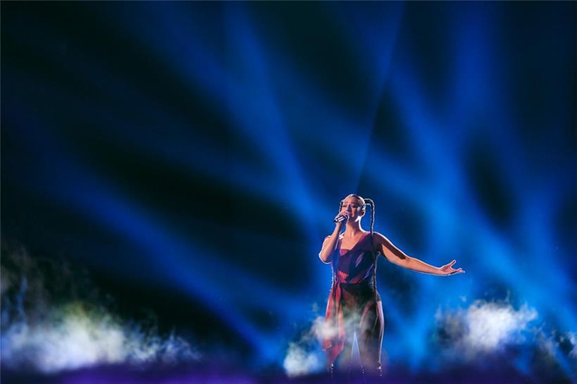Tali bei einer Probe für das ESC-Halbfinale 
