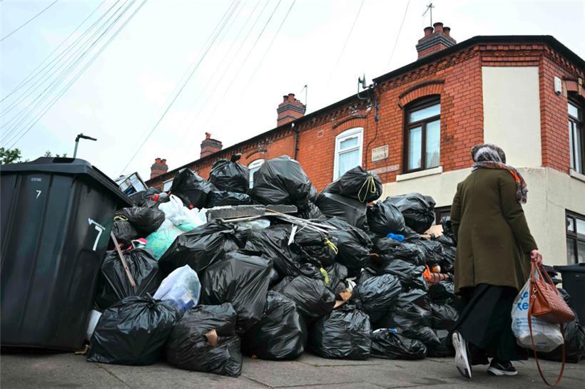 Tausende Tonnen Müll stapelten sich diese Woche in den Straßen der englischen Großstadt Birmingham

