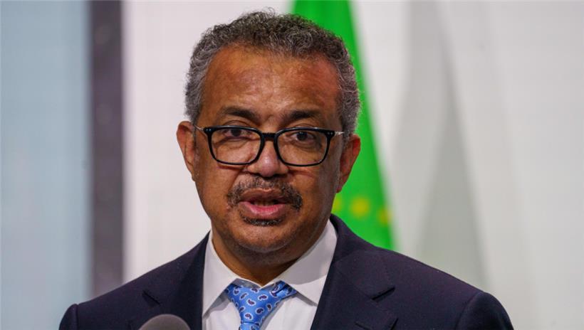 Tedros Adhanom Ghebreyesus, Generaldirektor der Weltgesundheitsorganisation, während einer Pressekonferenz
