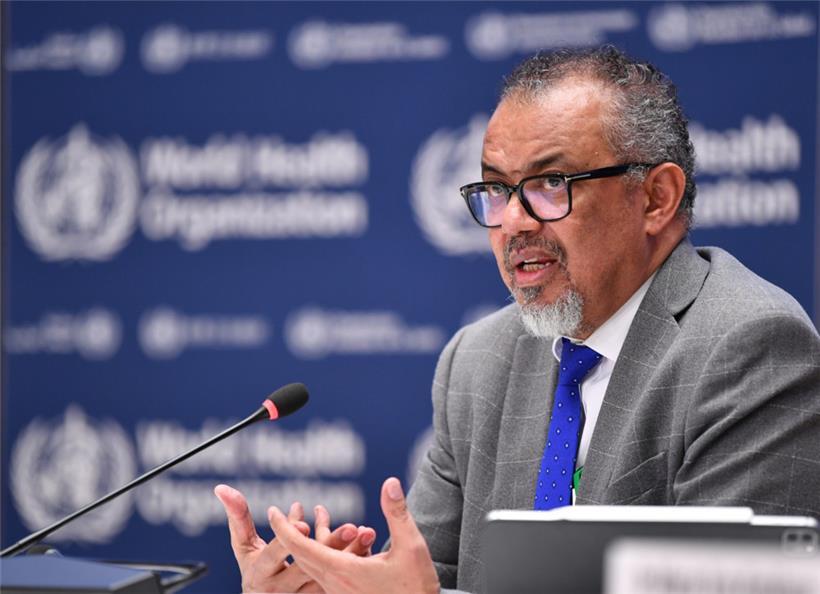 Tedros Adhanom Ghebreyesus, Generaldirektor der WHO, während einer Pressekonferenz am Hauptsitz der WHO in Genf
