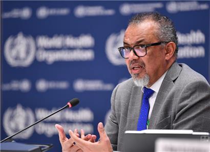 Tedros Adhanom Ghebreyesus, Generaldirektor der WHO, während einer Pressekonferenz am Hauptsitz der WHO in Genf
