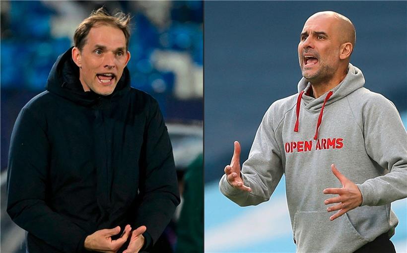 Thomas Tuchel (links) und Pep Guardiola (rechts) kämpfen am Samstagabend um den Champions League-Titel
