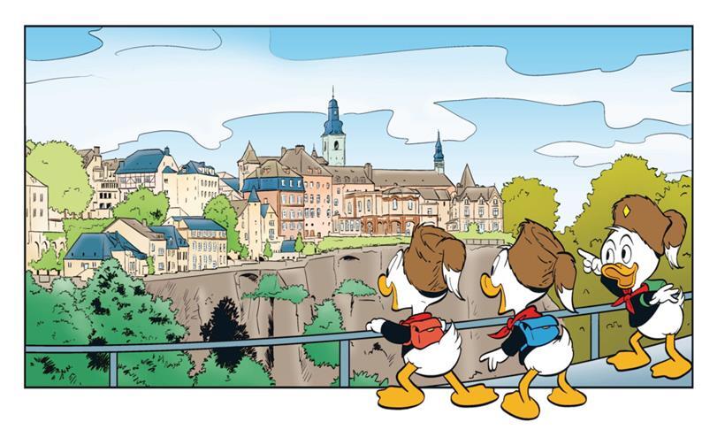 Tick, Trick und Track werfen einen Blick auf Luxemburg-Stadt
