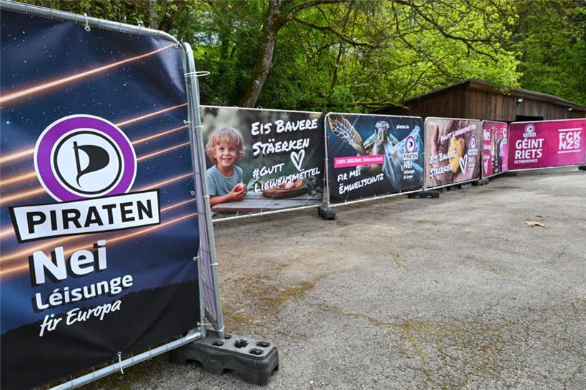 Traditionell schrill präsentieren sich die Wahlplakat-Motive der Piraten zur Europawahl
