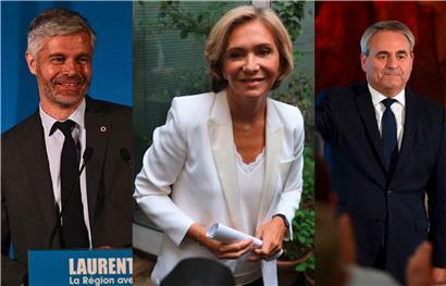 Trois des vainqueurs de dimanche: Laurent Wauquiez, Valérie Pécresse et Xavier Bertrand

