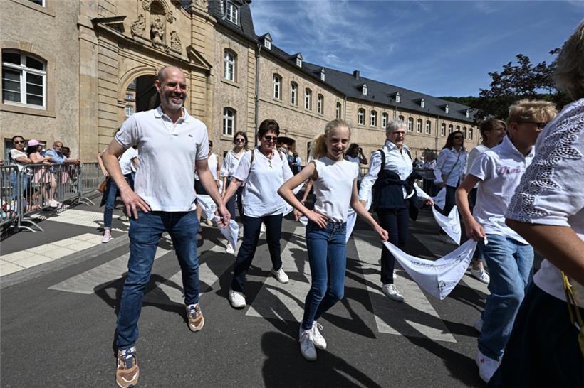 Trotz einiger Schweißperlen auf der Stirn hatten die Pilger ihren Spaß
