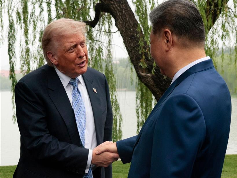 Donald Trump und Xi Jinping im Zhongnanhai Garten in Peking bei einem offiziellen Treffen