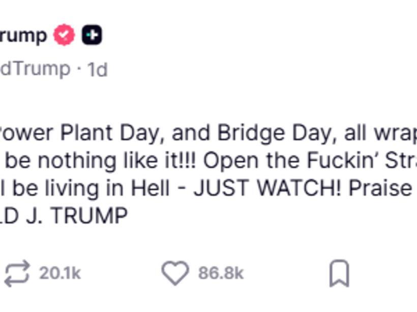 Donald Trumps Social-Media-Post am Sonntag mit politischer Botschaft und aktueller Nachricht