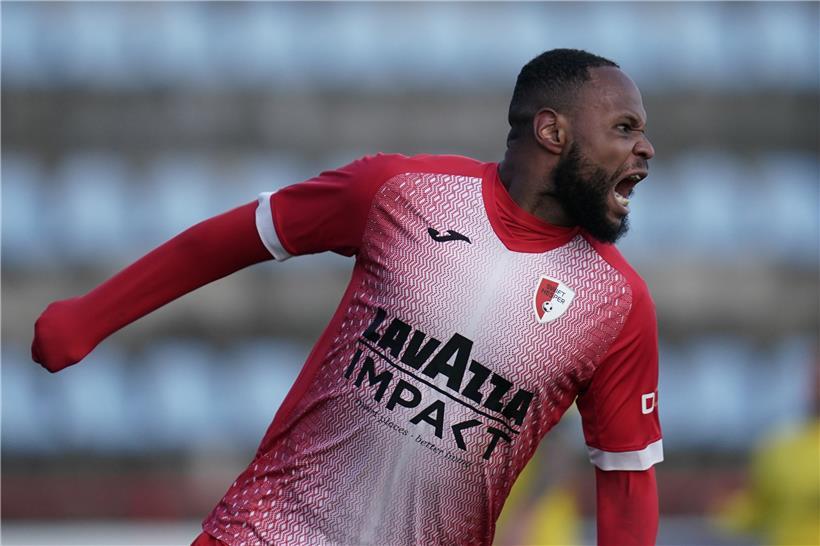 Typischer Schnappschuss: Hakim Abdallah beim Torjubel. In dieser Saison traf der Neuzugang bereits 16-mal ins Schwarze.
