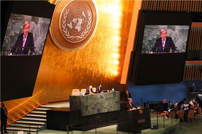 UN-Generalsekretär Antonio Guterres bei seiner Ansprache
