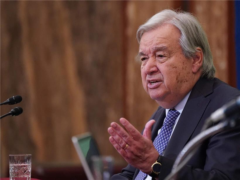 UN-Generalsekretär António Guterres bei Rede nach Erklärung Israels als unerwünschte Person im Oktober 2024