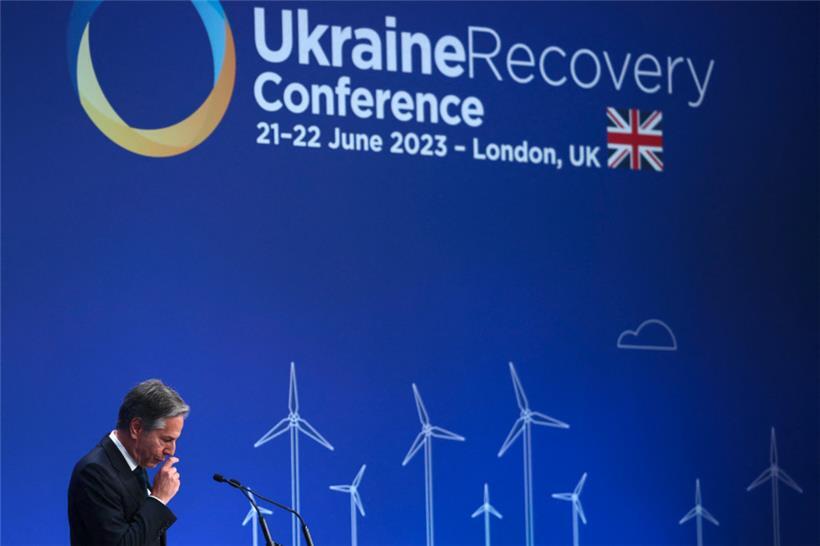 US-Außenminister Antony Blinken eröffnete am Mittwoch die „Ukraine Recovery Conference“ in London 
