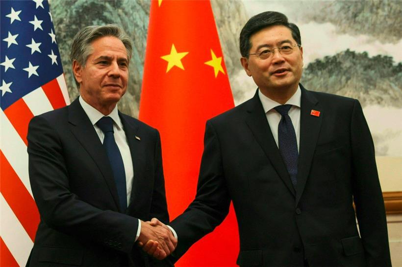 US-Außenminister Antony Blinken (l.) und sein chinesischer Amtskollege Qin Gang 
