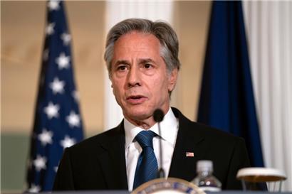 US-Außenminister Antony Blinken spricht während einer Pressekonferenz im Außenministerium
