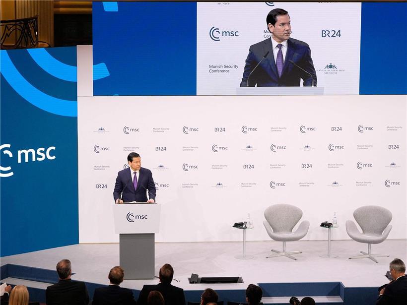 US-Außenminister Marco Rubio spricht bei der Münchner Sicherheitskonferenz über internationale Sicherheitspolitik
