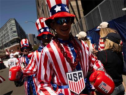 US-Fans strömen vor dem Achtelfinalspiel der FIFA-Weltmeisterschaft 2026 zwischen den USA und Belgien am 6. Juli 2026 im Seattle Stadium in Seattle