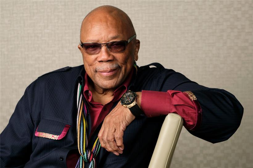 US-Musikproduzent und Jazztrompeter Quincy Jones lächelt bei der Vorstellung seines Dokumentarfilms „Quincy“ auf dem Toronto Film Festival am 7. September 2018
