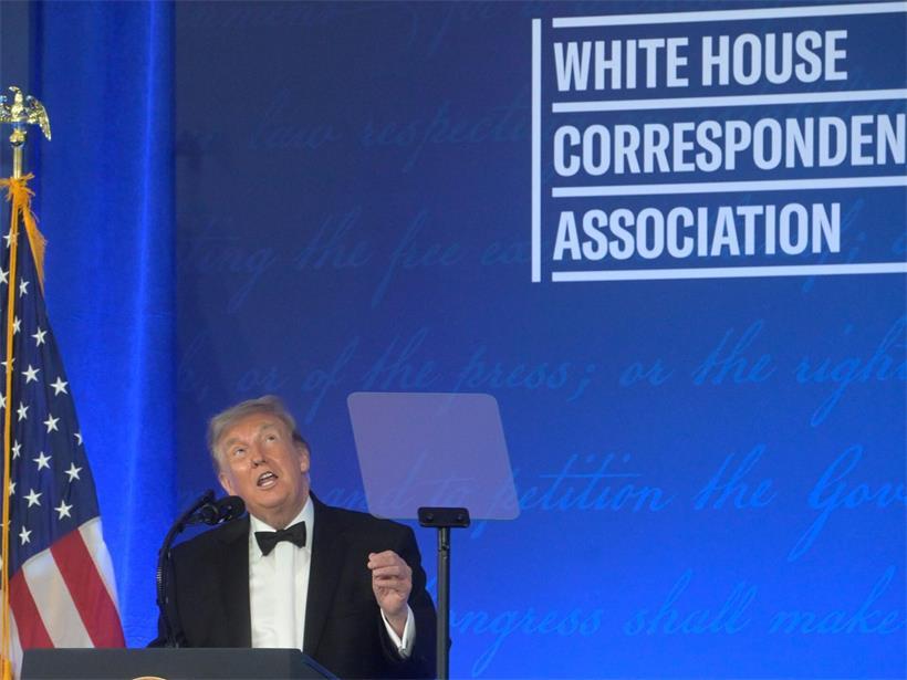 US-Präsident Donald Trump hält seine Rede beim Dinner der White House Correspondents‘ Association im Waldorf Astoria