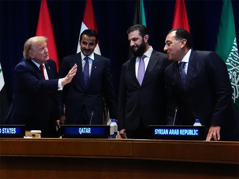 US-Präsident Donald Trump trifft im UN-Hauptquartier zu einem multilateralen Treffen mit dem Golf-Kooperationsrat im Rahmen der Generalversammlung der Vereinten Nationen ein