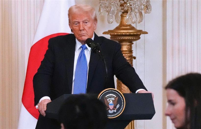 US-Präsident Donald Trump während einer Pressekonferenz im Weißen Haus
