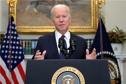 US-Präsident Joe Biden gibt ein Update zum Ukraine-Konflikt im Weißen Haus in Washington DC
