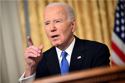 US-Präsident Joe Biden hält seine Abschiedsrede aus dem Oval Office des Weißen Hauses
