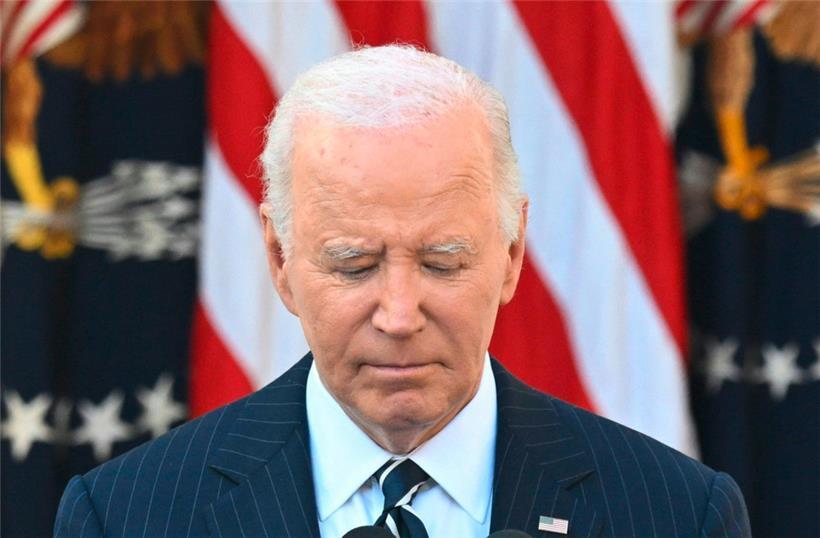 US-Präsident Joe Biden wendet sich im Rosengarten des Weißen Hauses an die Nation
