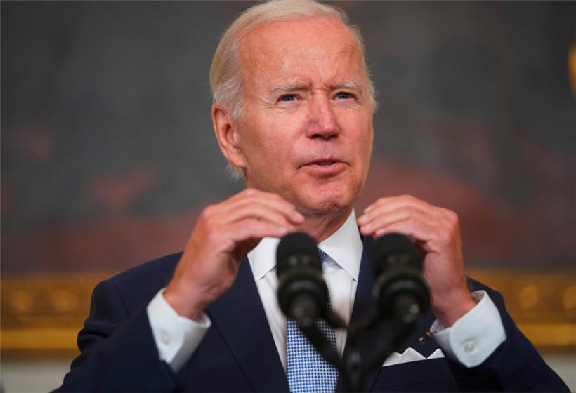 US President Joe Biden speaks about the Inflation Reduction Act of 2022 in the State Dining Room of the White House in Washington, DC, on July 28, 2022. (Photo by MANDEL NGAN / AFP)
